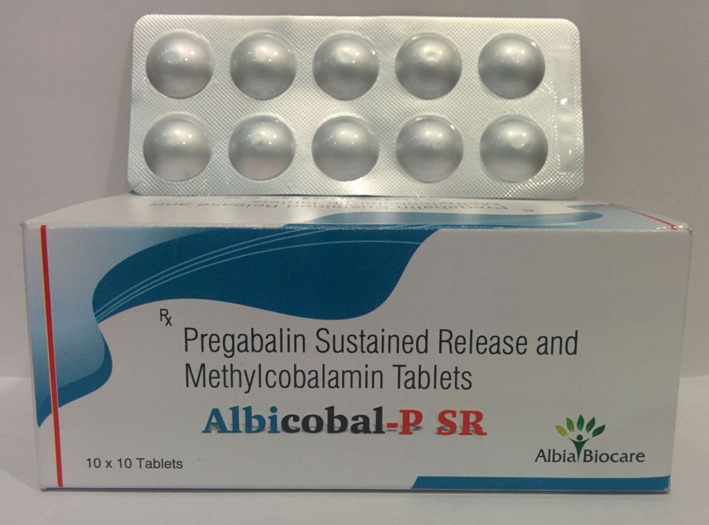 ALBICOBAL-P SR Tab. | Mecobalamin 1500mcg + Pregabalin 75mg SR (Alu-Alu)